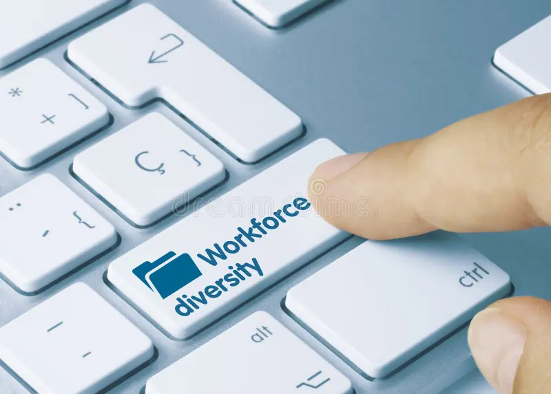 The Global Workforce Reset: Why Visa Barriers Are Forcing Companies to Rethink Talent Strategy workforce diversity inscription blue keyboard key written metallic finger pressing 188776415